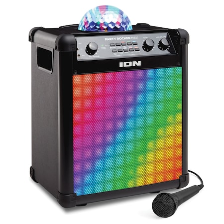 Ion Party Rocker Max 8-Inch 100-Watt Portable Bluetooth PA Speaker with Lights and Microphone IPA73P